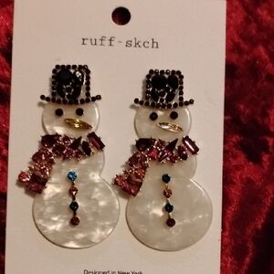 Ruff-skch Snowman Earrings